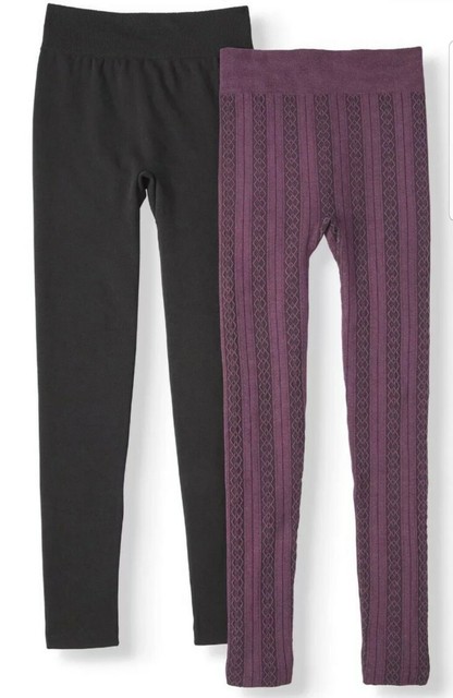 Fleece Lined Seamless Cable Leggings 