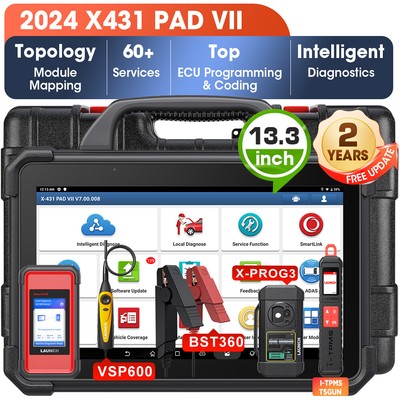 LAUNCH X431 PAD VII X-PROG3 Diagnostic Scanner K-e-y P*rogramming J2534 C*oding