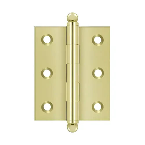 Par de latón macizo Deltana CH2520 U3 2-1/2" x 2", con puntas de bola en latón pulido - Imagen 1 de 4