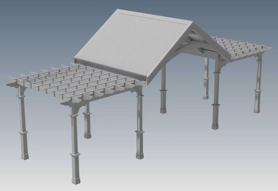 GRAPE VINE OUTDOOR PERGOLA - PATIO COVER VERANDA V4 - Full Building Plans - Image 2 of 4