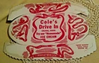 COLE'S DRIVE IN CELINA OHIO BOX BOAT FOOD BASKET VINTAGE UNUSED COKE ICE CREAM.