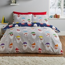 Image of Catherine Lansfield Christmas Santa Spec-tacular Reverse Duvet Cover Bedding Set