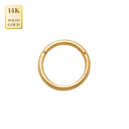 14K REAL Solid Gold Hoop Earring Nose Lip Eyebrow Body piercing Jewelry 18 Gauge