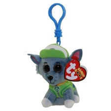 TY Beanie Boos 3" Paw Patrol Dog ROCKY Key Clip Stuffed Animal Plush Heart Tags