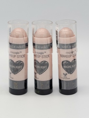 (3) Wet N Wild MegaGlo Makeup Stick Highlight Sealed 800 - When The Nude Strikes - Picture 5 of 5