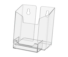 Postcard Holder 4”W w/Business Card Pocket Attached Wall Mount/Counter