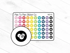 1483-55~~Billiards Icon Planner Stickers.