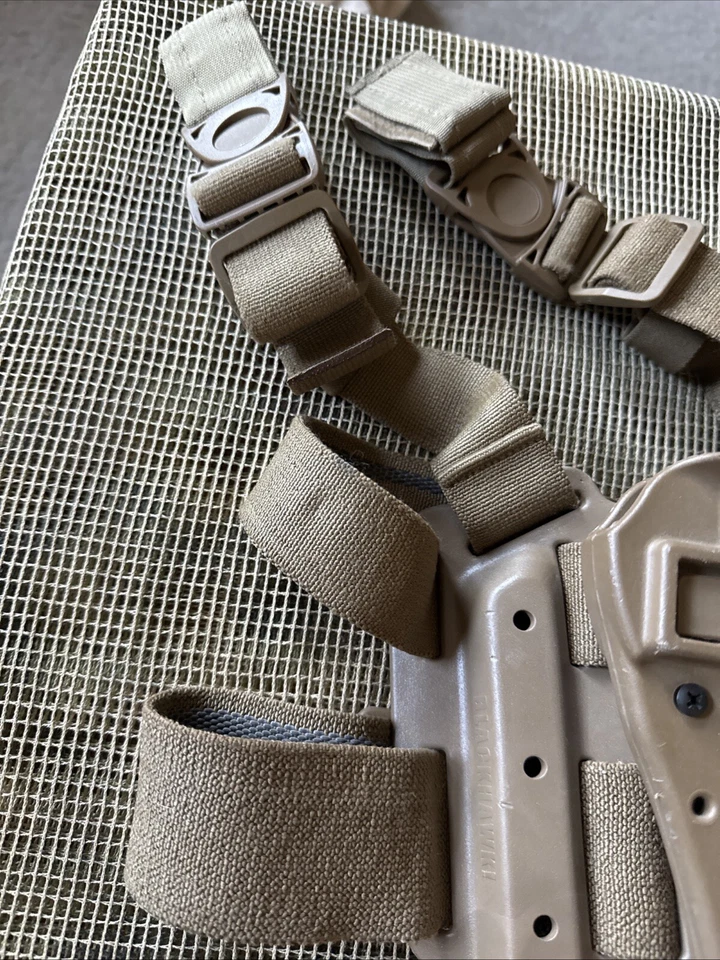 Blackhawk Beretta tactical gun holster drop leg Tan Holster -Beretta M9/92fs - Image 2 of 4