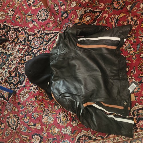 Damas Niños?Chaqueta de Motocicleta de Cuero de Cordero Nueva con Etiquetas Protectores XL-Italia. Se ve pequeño. - Imagen 12 de 16