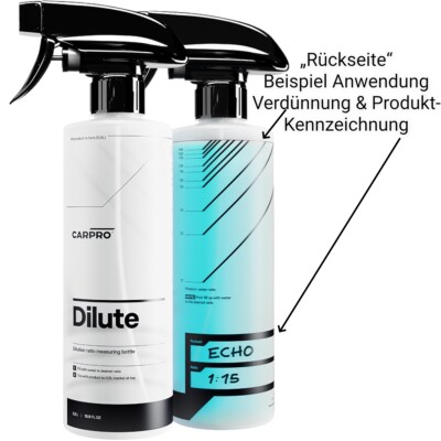 Mischflasche CarPro Dilute Leerflasche + Sprayer & aufgedruckter Mischskala