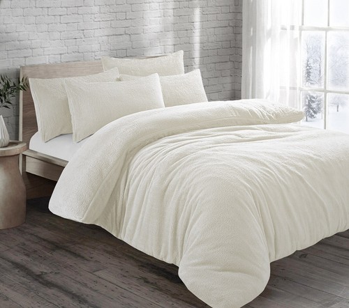 Teddy Fleece Duvet Quilt Cover & Pillow Case Set Soft Warm Cosy Snuggle Bedding - Picture 8 of 15