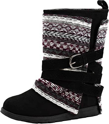 MUK LUKS WOMEN'S REBECCA MID CALF WINTER FASHION BOOTS EBONY, BROWN - Picture 4 of 13