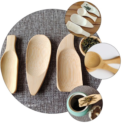 Tè Di Bambù Scoop Piccoli Cucchiai Di Legno Cucchiaio Di Legno Per La Cottura - Foto 11 di 12