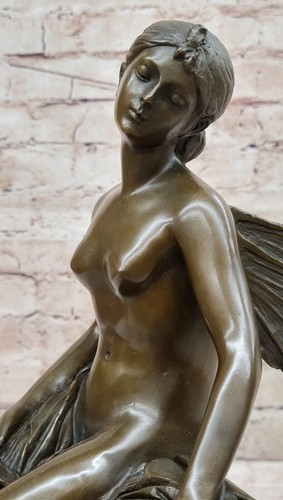 Museum Grade Fairy Nude Bronze Sculpture Genuine Nick Artwork Home Decor Stateme - Picture 8 of 10