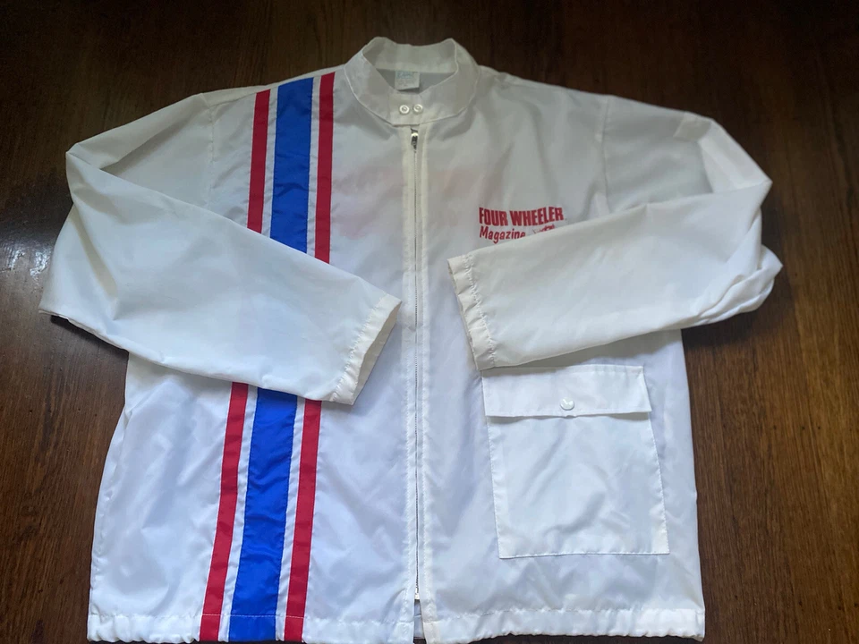 Chaqueta cortavientos vintage Four Wheeler Magazine Mechanics talla XL EE. UU. Hecha en los años 80 Foto 3 de 4