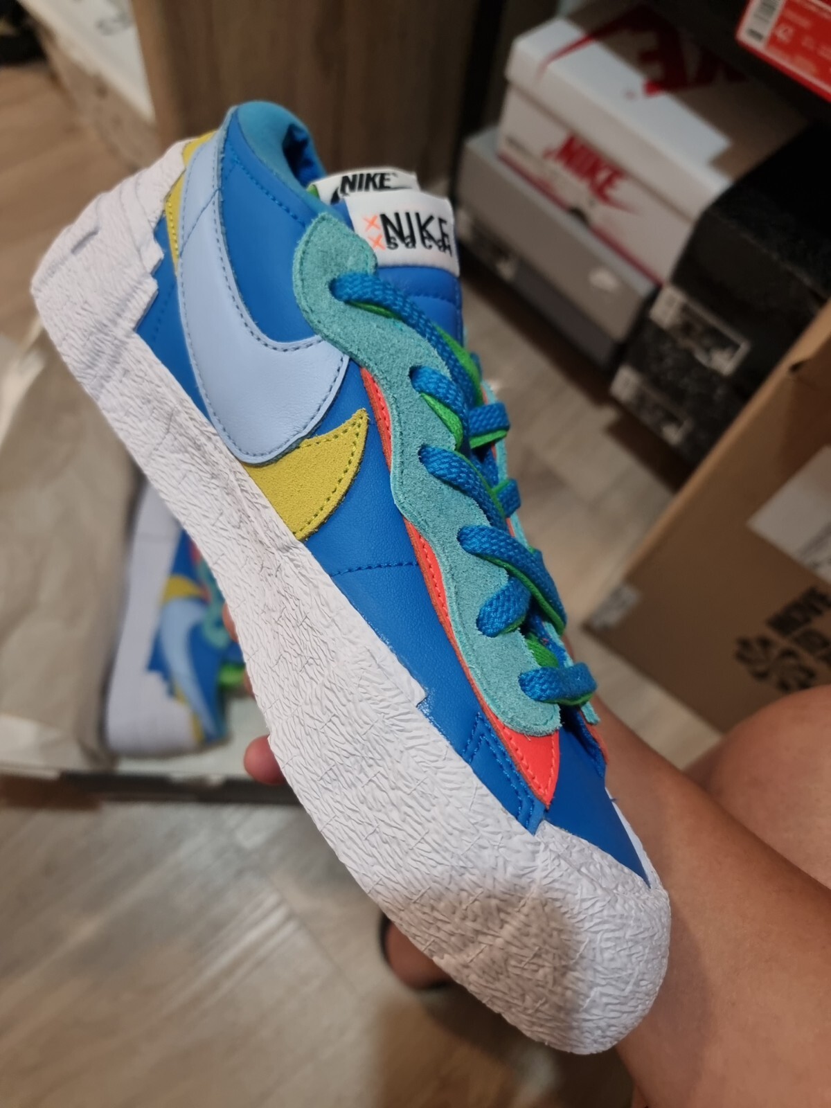 SACAI X NIKE EU taglia 41 Nike blazer Low x Sacai x kaws blu neptune