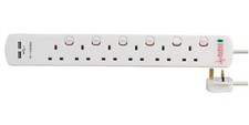 8618SU SURGE 6 Gang 2 Usb Surge Protected Extension Lead, 2m, White