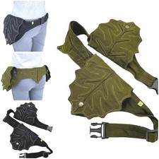 Bauchtasche Gürteltasche Sidebag Hipbag Canvas Baumwolle Blätter Design 4 Fächer