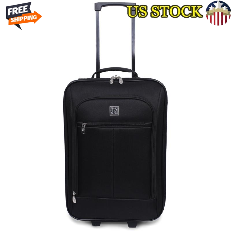 Softside Carry-On Luggage Telescopic Handle Inline Skate Wheels Accessory Pocket-image