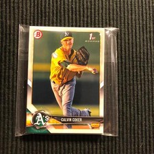 (10) 2018 BOWMAN DRAFT #BD-92 CALVIN COKER PROSPECT CARD LOT  OAKLAND ATHLETICS