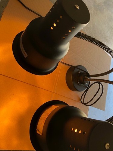 Avantco HLD24BKB 24" Black Dual Arm Flexible Heat Lamp with Weighted Base - Afbeelding 5 van 5