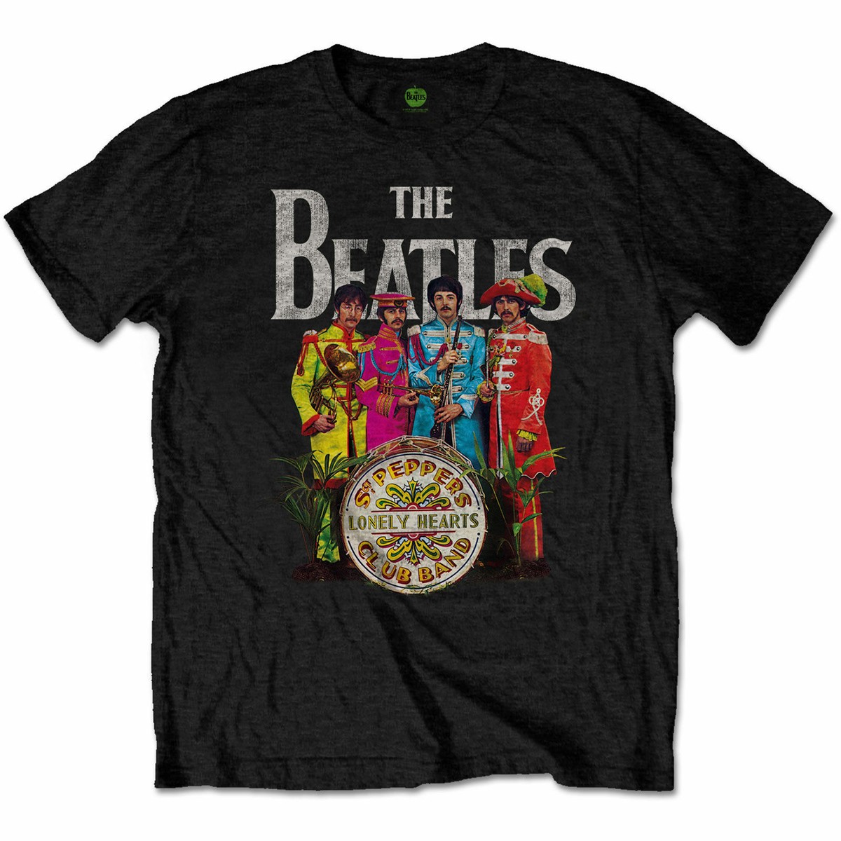 Official The Beatles T Shirt Black Sgt Pepper Mens Lennon