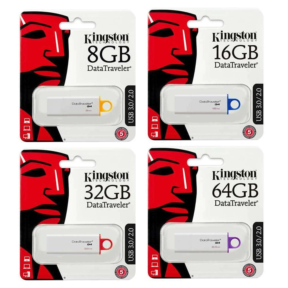 PENDRIVE G4 USB 3.1 KINGSTON CHIAVETTA 8-16GB-32GB-64GB-128GB MEMORIA 3.0 PENNA - Immagine 2 di 4