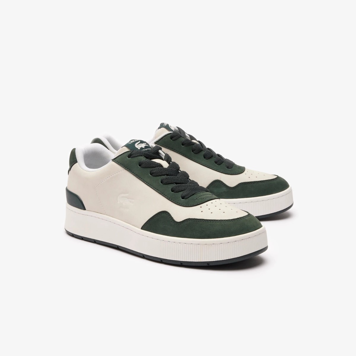 Lacoste Ace Clip Low Sneaker Schuhe 46 US 12 Turnschuhe Sportschuhe Weiß  Grün