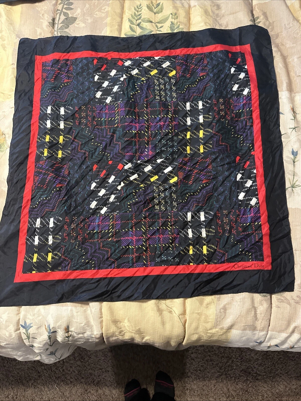 Foulard vintage Christian Dior en soie