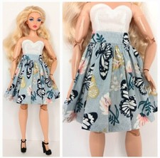Handmade Skirt, Top and Shoes for Curvy Doll Outfit For 11.5 Curvy Dolls