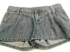 Mossimo Supply Co Womens Denim 5 Pocket Shorts w/Front Darts Fac Distressed Sz 3