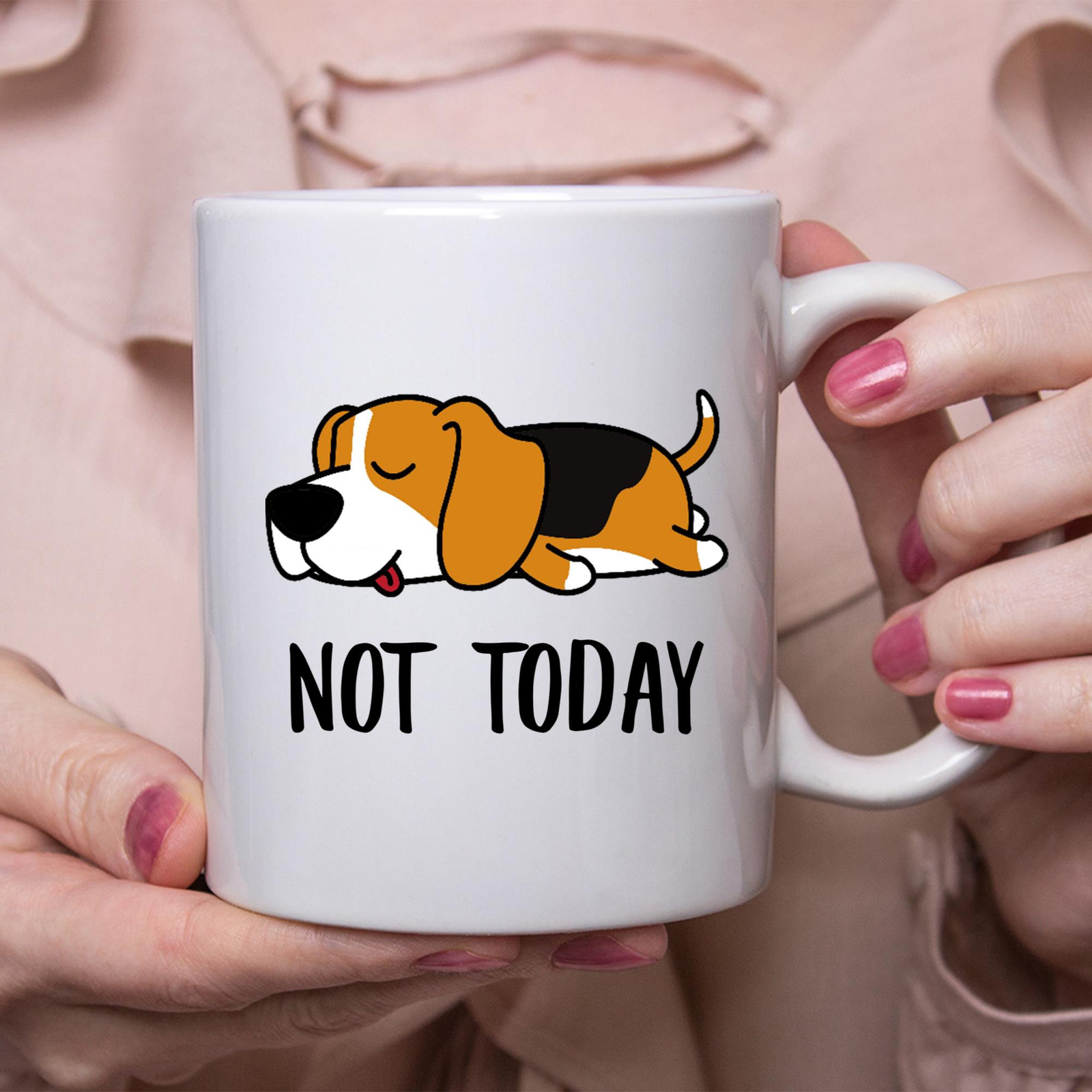 Funny Beagle Lazy Not Today Dog Mug Lazy Gift For Women Dogs Mom Coffee Mug 11oz