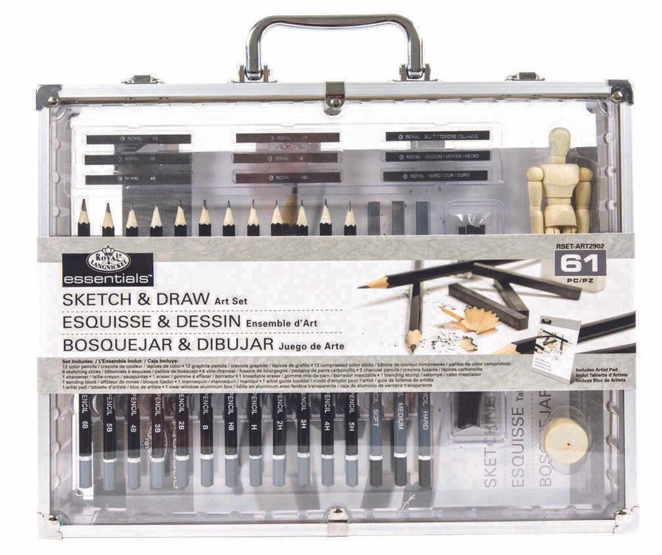 Royal Langnickel Essentials 61 piezas Set de arte para bocetos y dibujos Lápices Carbón++ ¡Nuevo! Foto 3 de 4