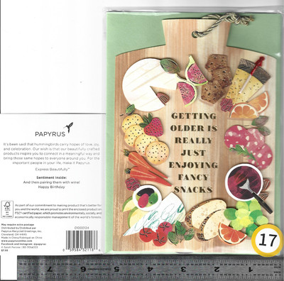 ( Z )  1  BIRTHDAY  PAPYRUS. BURGOYNE & HALLMARK  Card with   Envelope