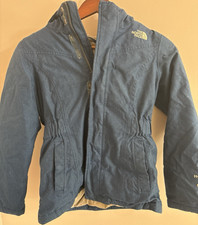The North Face Girls Hooded Insulated Full Zip Jacket Blue Size M 10/12 