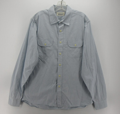 Guideboat Co Shirt Men Large Blue Button Up Minimalist Heritage Flap Pockets
