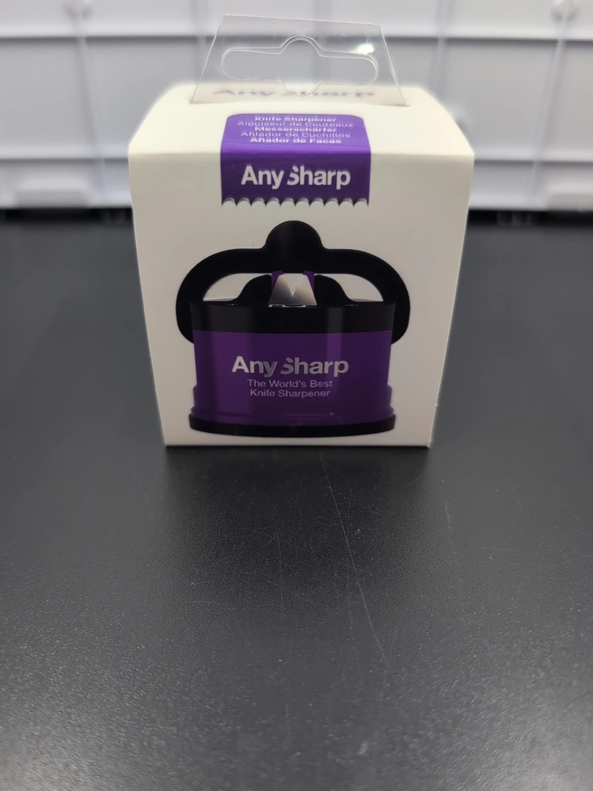 AnySharp PRO Safer Hands-Free KNIFE SHARPENER - Purple Color