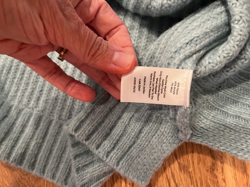 Talbots Sweater Womens teal petite med Blue Chunky wool blend knit Pullover NWT - Picture 2 of 4