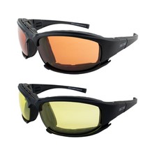 2 Pairs Epoch Hybrid Motorcycle Sunglasses Yellow Amber Lenses