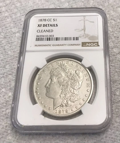 1878 CC CARSON CITY Morgan Silver $1 Dollar Graded by NGC at EF Details Cleaned.