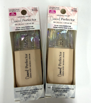 2 Pack Physicians Formula Mineral Wear Diamond Perfector BB Cream Fair to Light