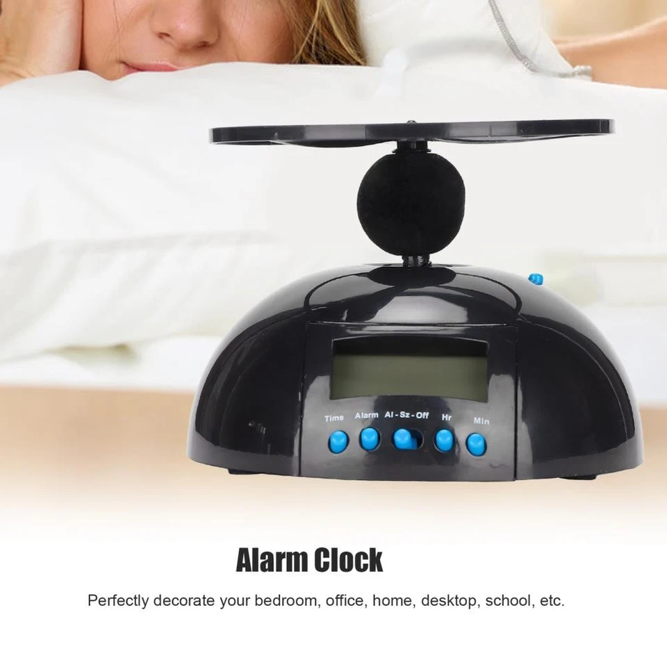 Electronic Clock Multipurpose Run Away Flying Alarm Clock For Bedroom Office + - Image 3 of 4