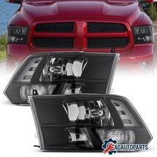 1 Pair Driver+Passenger Headlights Fit 2009-2018 Dodge Ram 1500 2500 3500 Quad