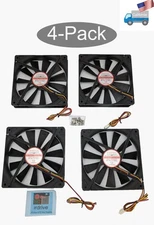 Lot4: Evercool 140mm Ball Bearing 3pin 12V 94CFM PC Case Cooler Fan EC14025M12CA