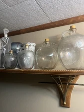4 set Antique White House Vinegar Glass Jug  Apple Shaped