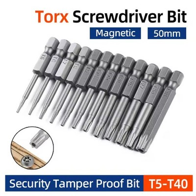 Security Torx Bit Set + Hex Key Allen Bit Set - For Power Drill & Impact Driver