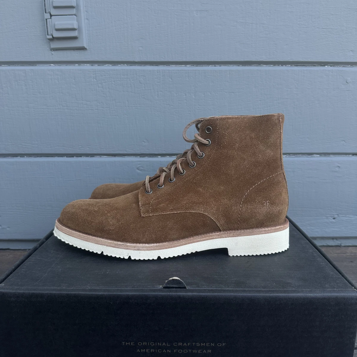 Fyre Lace-Up Distress Boot with Rubber Sole Amazon.com | Frye Tyler Lace Up Boots for Men Crafted from  main image 3