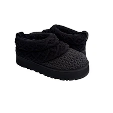 UGG WOMEN TAZZ VILLA KNIT BLACK PLATFORM SHOES US 8 / EU 39 / UK 6
