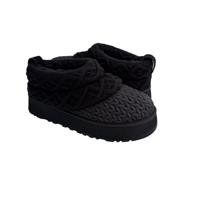 UGG WOMEN TAZZ VILLA KNIT BLACK PLATFORM SHOES US 10 / EU 41 / UK 8