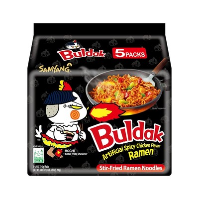 Samyang Buldak Spicy Ramen, Hot Chicken Ramen, Korean Stir-Fried Instant Noodle,